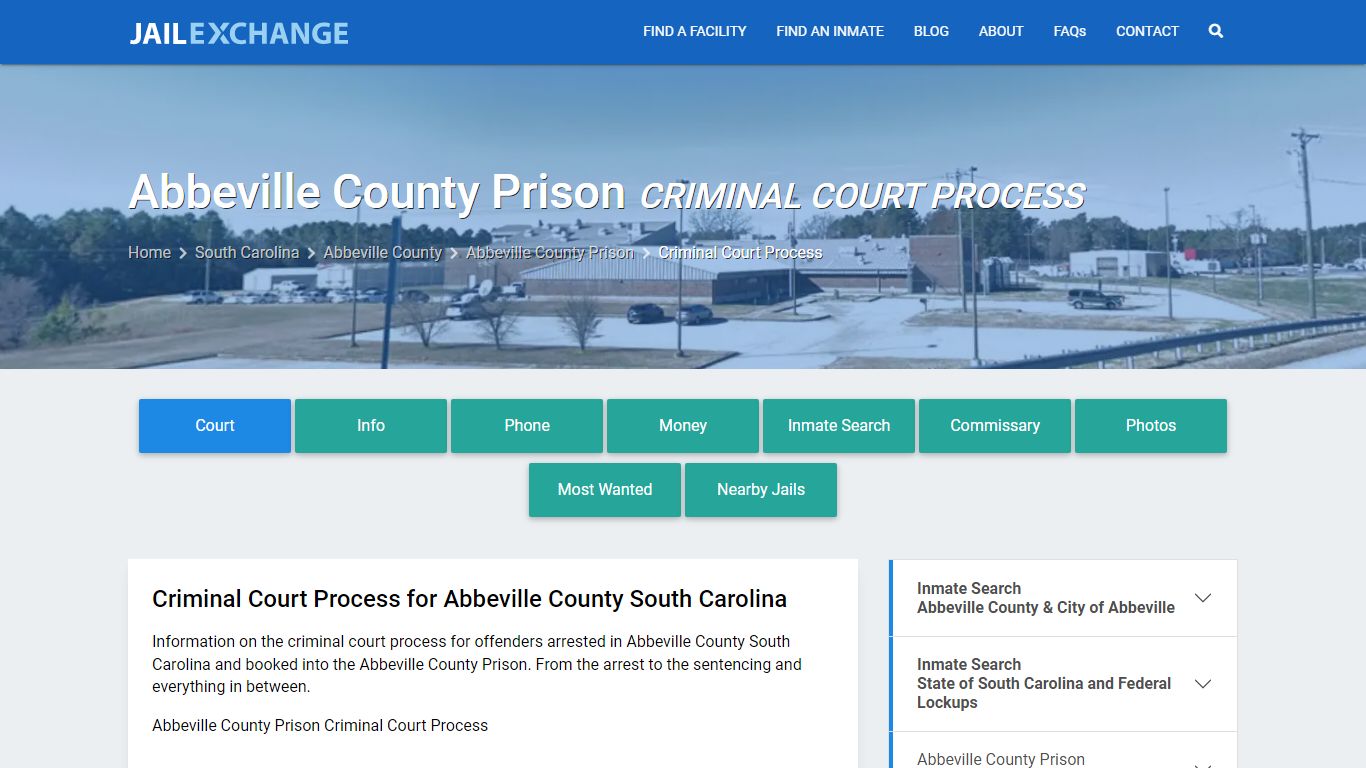 Abbeville County Prison Criminal Court Process - Jail Exchange